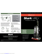 Shark APEX DuoClean Powered Lift-Away Quick Start Manuals