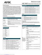 Amx AXC-VAI2 Reference Manual