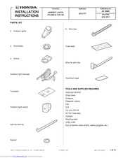 Honda 08E10-TK6-100 Installation Instructions Manual