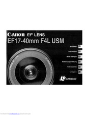 Canon EF17-40LU Instructions Manual