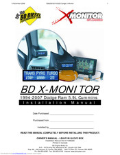 BD X-MONITOR Installation Manual
