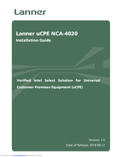 Lanner uCPE NCA-4020 Installation Manual