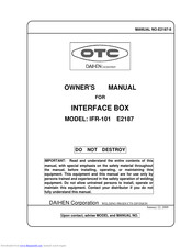 OTC IFR-101 Owner's Manual