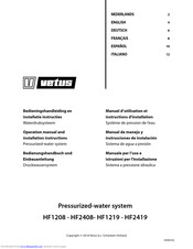 Vetus HF1208 Operation Manual And Installation Instructions