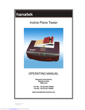 Hanatek Incline Plane Tester Operating Manual