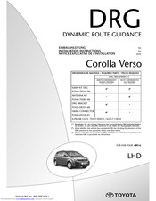 Toyota DRG Installation Instructions Manual