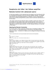 Panphonics AA-160 Operation Manual