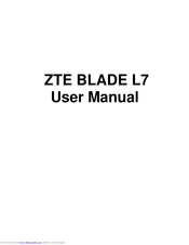 Zte BLADE L7 User Manual