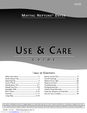 Maytag NEPTUNE MD98 Use & Care Manual