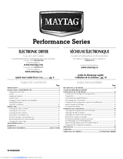 Maytag MEDE500VW - Performance Series 27 Inch Electric Dryer User Manual