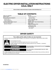 Maytag Cabrio,- WED7400X Installation Instructions Manual