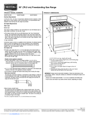 Maytag MGR7661W Dimension Manual