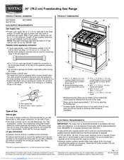 Maytag Gemini MGT8655X Dimension Manual