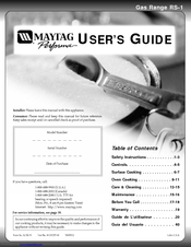 Maytag Performa RS-1 User Manual