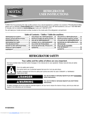 Maytag MFT2771WEB - 27 cu. Ft. Refrigerator User Instructions