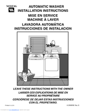 Maytag FAV6800 Installation Instructions Manual