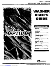 Maytag NEPTUNE W-9 User Manual