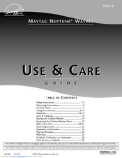 Maytag NEPTUNE MAH-2 Use & Care Manual