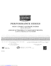 Maytag MHWE500VP - Performance Series Front Load Washer Use And Care Manual