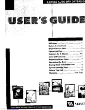 Maytag MD491 User Manual