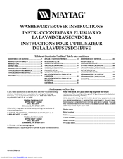 Maytag MET3800TW - Thin Twin Laundry Center User Instructions