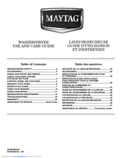 Maytag W10343072A Use And Care Manual