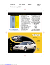 Mazda 2001 Millenia Quick Tips
