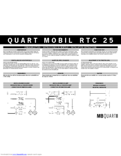 Mb Quart REFERENCE Series RTC 25  RTC25 RTC25 Installation Instructions