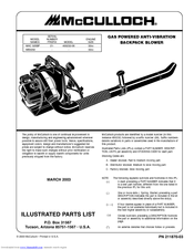 McCulloch MAC 325BP Illustrated Parts List