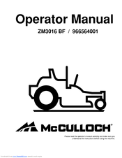 McCulloch ZM3016BF/966564001 Operator's Manual
