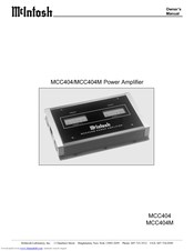 McIntosh MCC404/MCC404M Owner's Manual