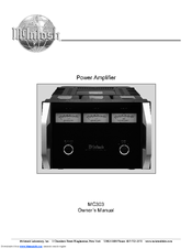 McIntosh Power Amplifier MC303 Owner's Manual