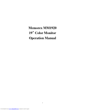 Memorex MM1920 Operation Manual
