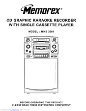 Memorex MKS 3001 Operating Instructions Manual