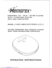 Memorex MD6126CP Series Operating Instructions Manual