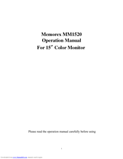 Memorex MM1520 Operation Manual