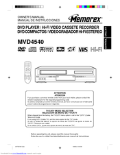 Memorex MVD4540 - DVD/VCR Owner's Manual