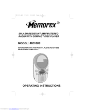 Memorex MC1003 Operating Instructions Manual