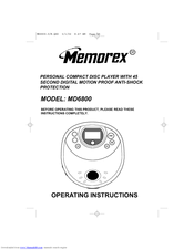 Memorex MD6800 Operating Instructions Manual