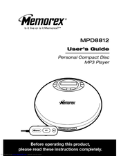 Memorex MPD8812 - CD / MP3 Player User Manual