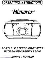 Memorex MP3109 Operating Instructions Manual