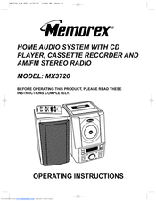 Memorex MX3720 Operating Instructions Manual