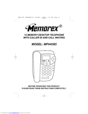 Memorex MPH4385 Product Manual