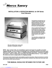 Merco SW Series Installation And Operation Manual