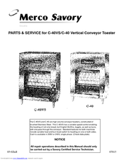 Merco C-40VS Parts & Service Manual