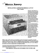 Merco RT-2T Installation & Operation Manual
