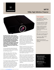 Meridian MF10 Specification Sheet