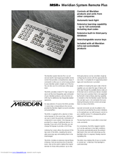 Meridian MSR + Product Manual