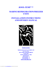 Mermaid REFRIGERATION/FREEZER Installation Instructions And Owner's Manual