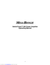 Mesa/Boogie 395 Operating Manual